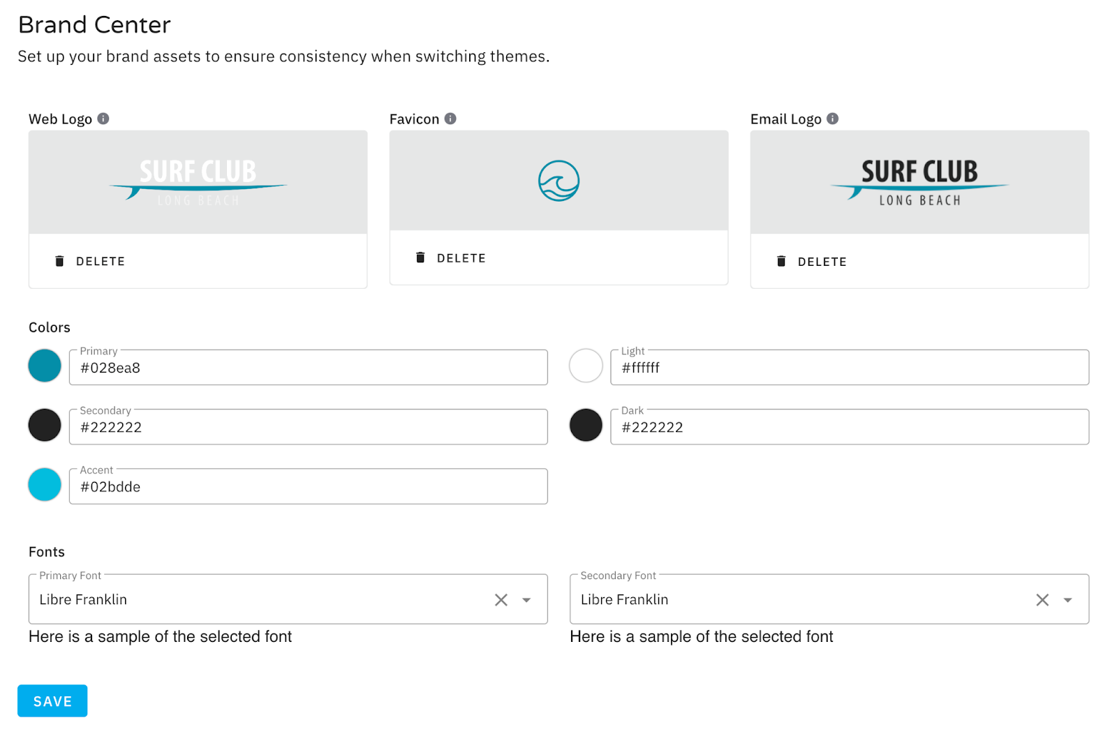 CustomerHub's brand center