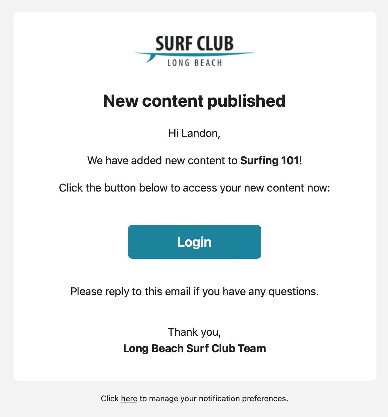 CustomerHub newsletter example